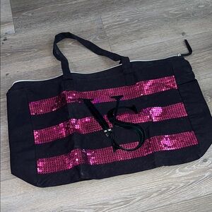 Victoria's Secret Black and Pink Travel Bag